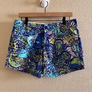 Lilly Pulitzer Blue and Green The Callahan Short Size 4